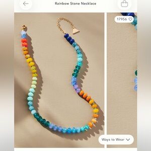 Anthropologie Rainbow Stone Necklace in Calypso